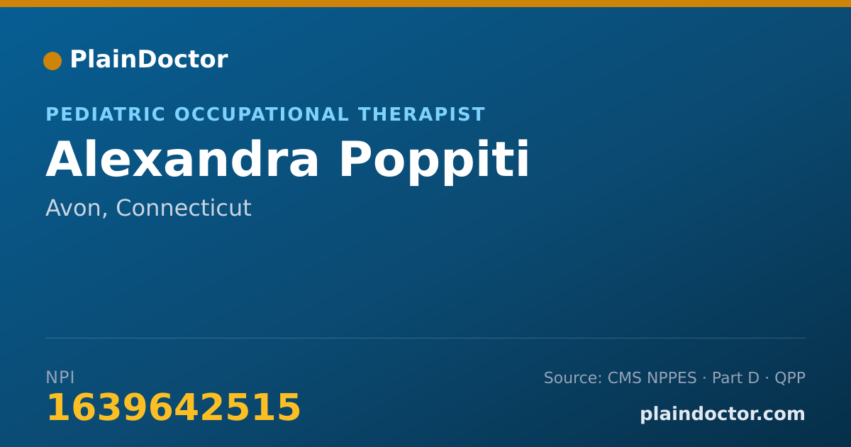 Shareable card for Alexandra Poppiti - Pediatric Occupational Therapist, Avon, CT
