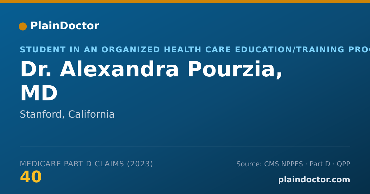 Shareable card for Alexandra Pourzia, MD - Student in an Organized Health Care Education/Training Program, Stanford, CA