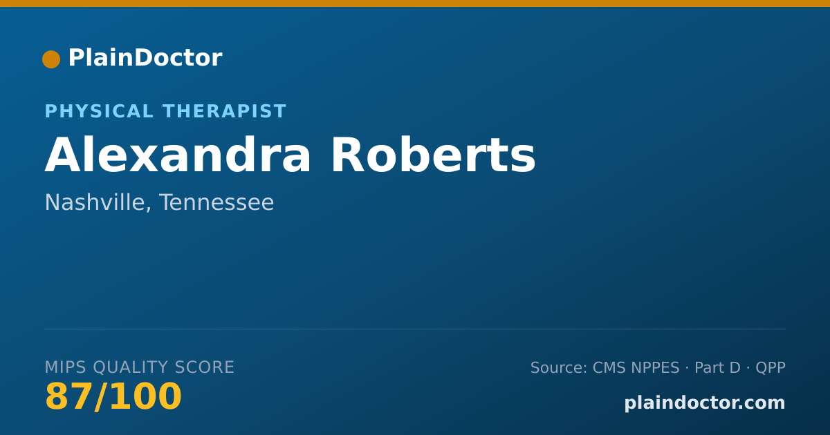 Shareable card for Alexandra Roberts - Physical Therapist, Nashville, TN