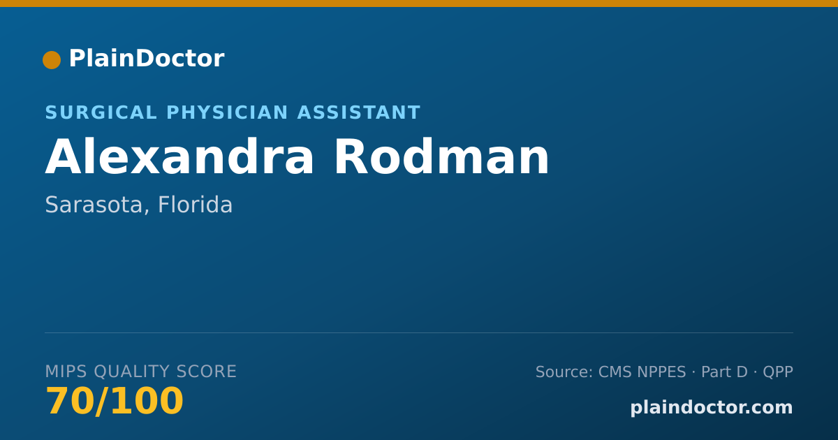 Shareable card for Alexandra Rodman - Surgical Physician Assistant, Sarasota, FL