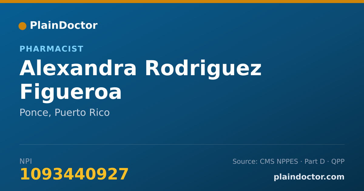 Shareable card for Alexandra Rodriguez Figueroa - Pharmacist, Ponce, PR