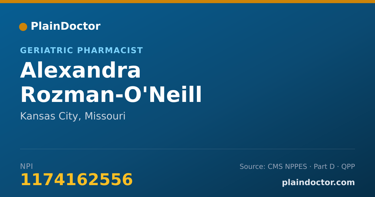 Shareable card for Alexandra Rozman-O'Neill - Geriatric Pharmacist, Kansas City, MO