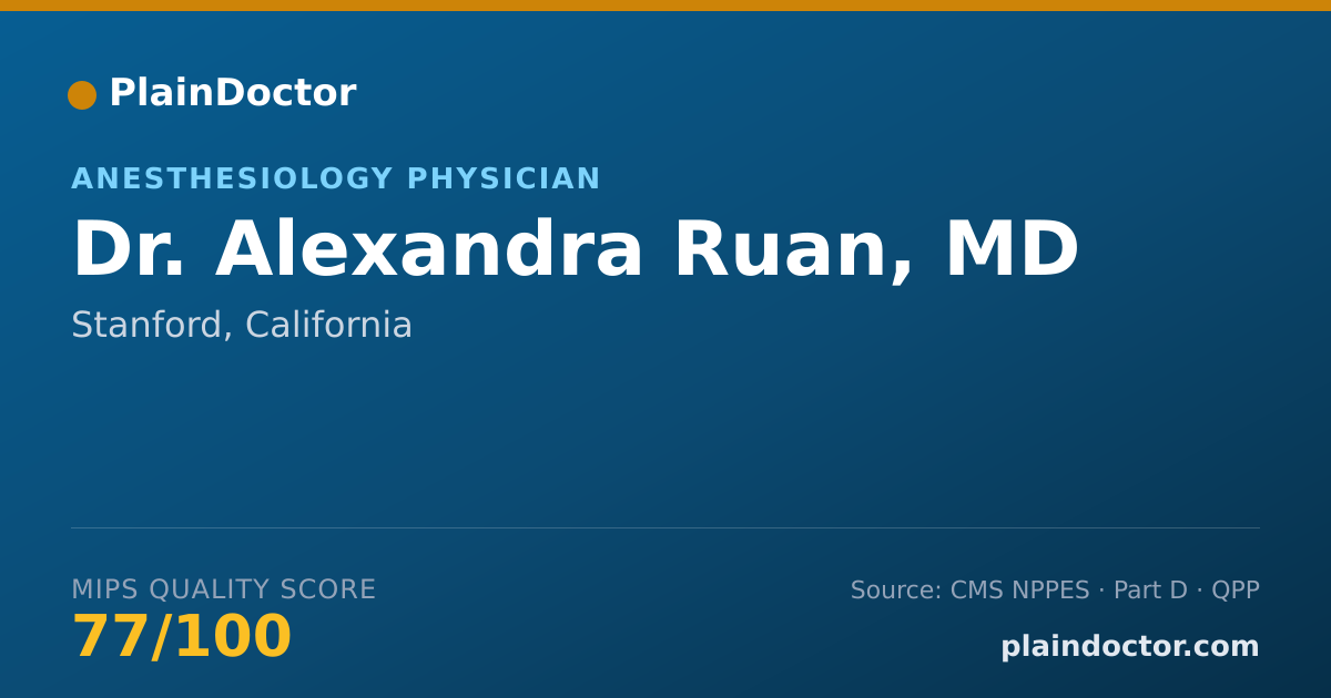 Shareable card for Alexandra Ruan, MD - Anesthesiology Physician, Stanford, CA