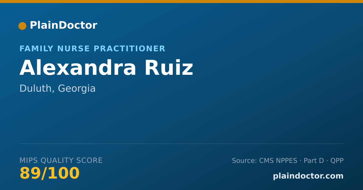 Shareable card for Alexandra Ruiz - Family Nurse Practitioner, Duluth, GA