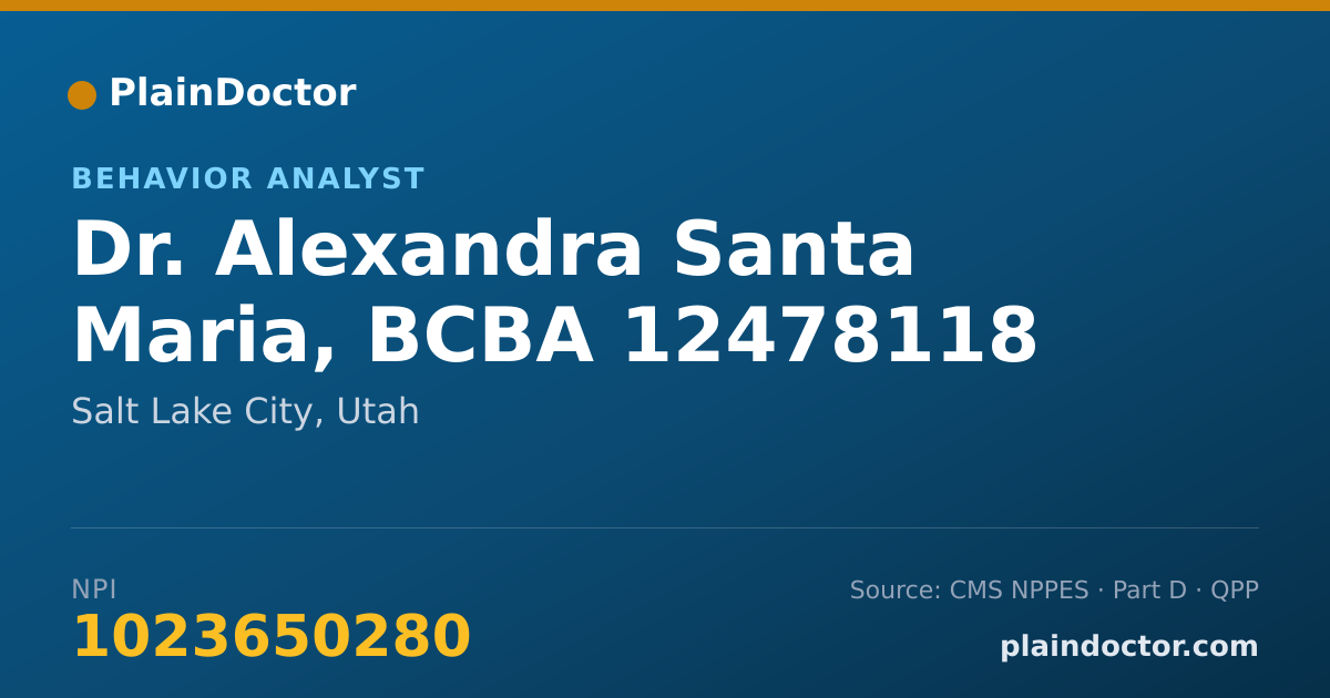 Shareable card for Alexandra Santa Maria, BCBA 12478118 - Behavior Analyst, Salt Lake City, UT
