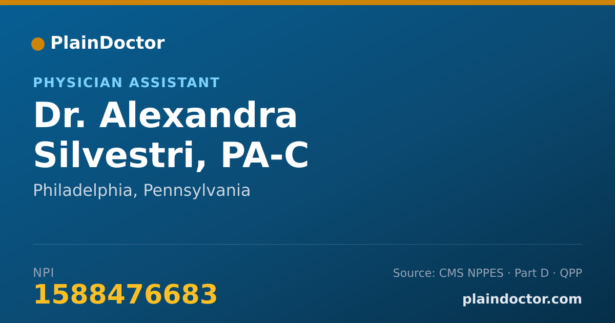 Shareable card for Alexandra Silvestri, PA-C - Physician Assistant, Philadelphia, PA