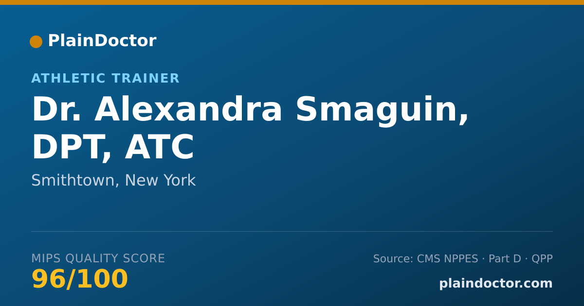 Shareable card for Alexandra Smaguin, DPT, ATC - Athletic Trainer, Smithtown, NY