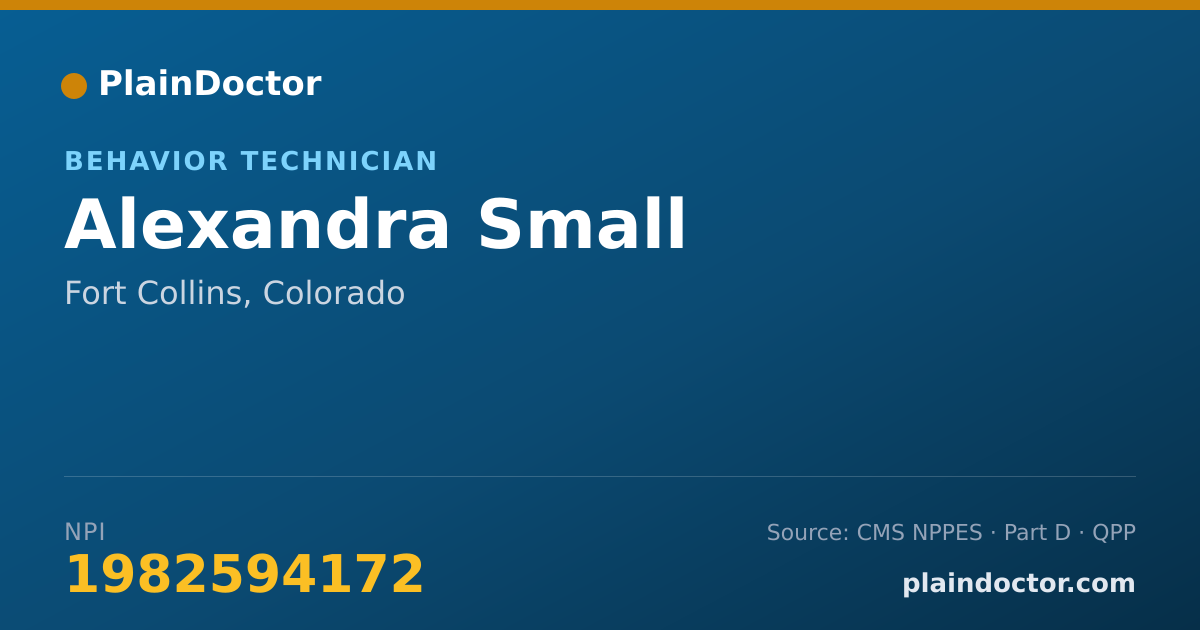 Shareable card for Alexandra Small - Behavior Technician, Fort Collins, CO