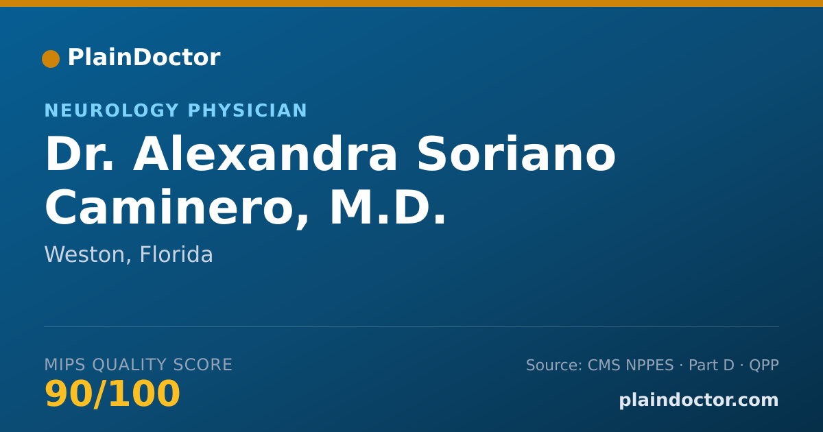 Shareable card for Alexandra Soriano Caminero, M.D. - Neurology Physician, Weston, FL