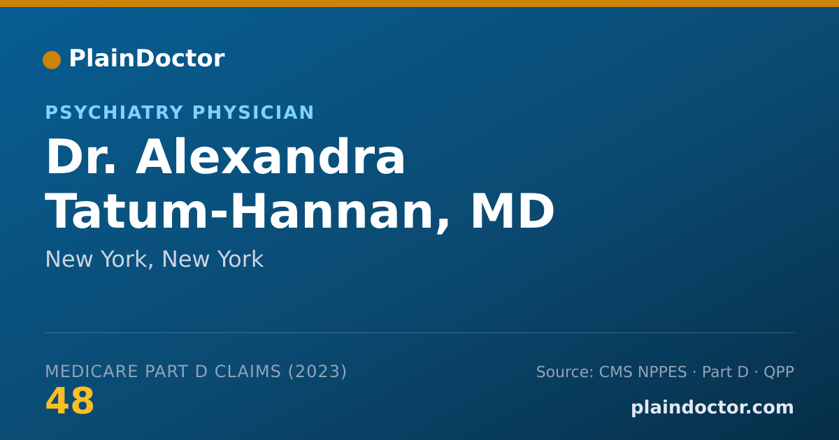 Shareable card for Alexandra Tatum-Hannan, MD - Psychiatry Physician, New York, NY
