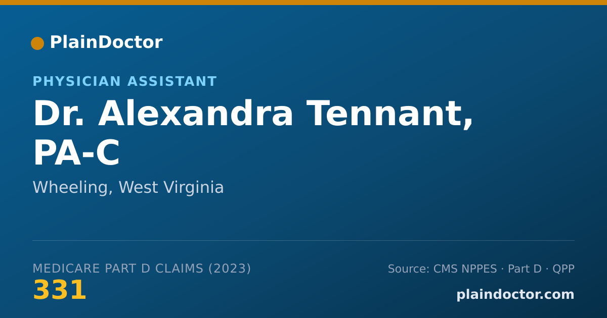 Shareable card for Alexandra Tennant, PA-C - Physician Assistant, Wheeling, WV