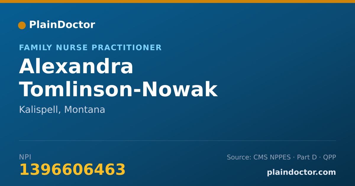 Shareable card for Alexandra Tomlinson-Nowak - Family Nurse Practitioner, Kalispell, MT