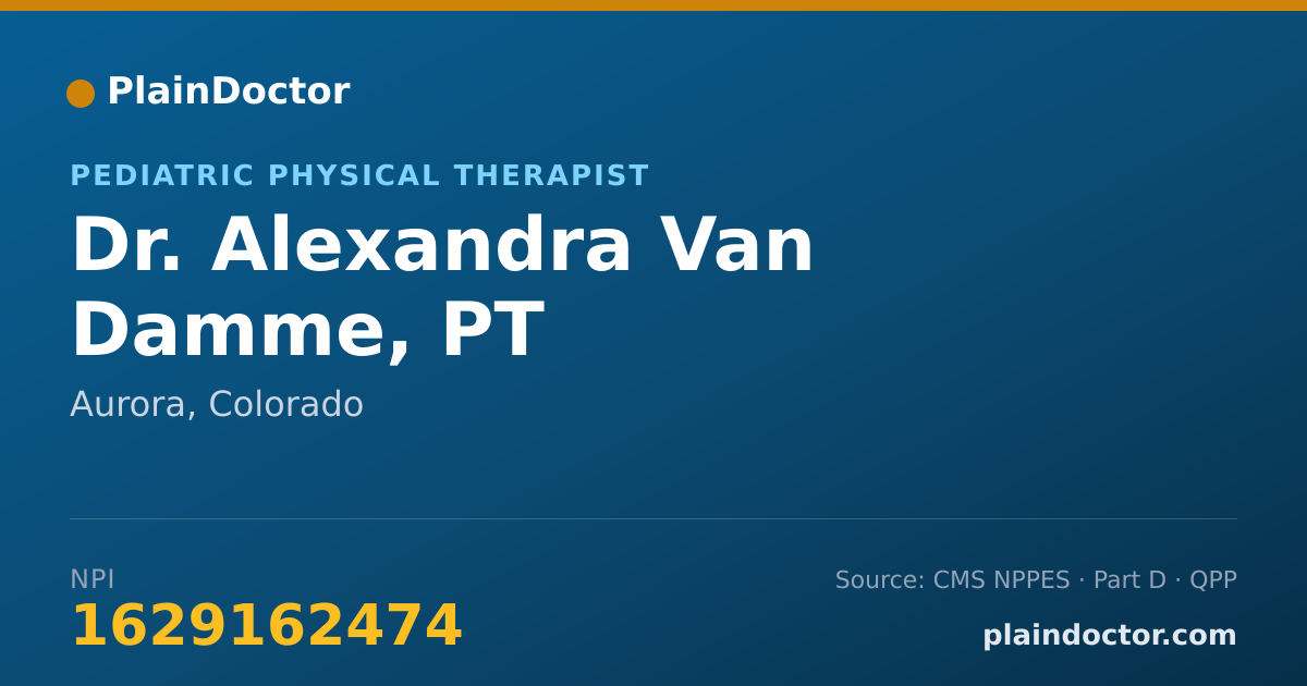 Shareable card for Alexandra Van Damme, PT - Pediatric Physical Therapist, Aurora, CO
