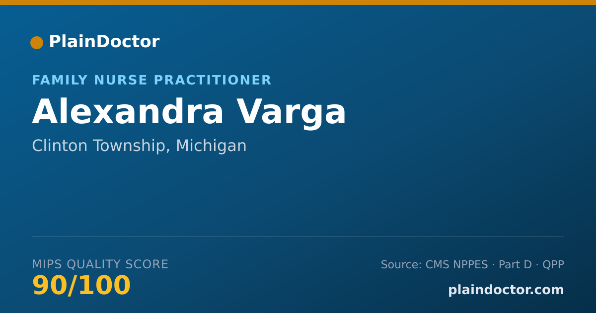Shareable card for Alexandra Varga - Family Nurse Practitioner, Clinton Township, MI