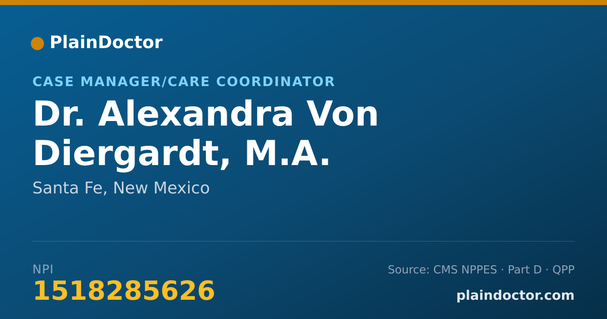 Shareable card for Alexandra Von Diergardt, M.A. - Case Manager/Care Coordinator, Santa Fe, NM