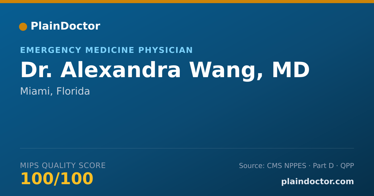 Shareable card for Alexandra Wang, MD - Emergency Medicine Physician, Miami, FL