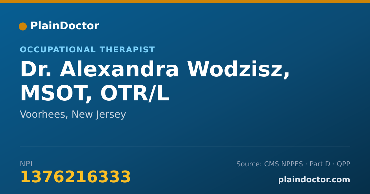 Shareable card for Alexandra Wodzisz, MSOT, OTR/L - Occupational Therapist, Voorhees, NJ