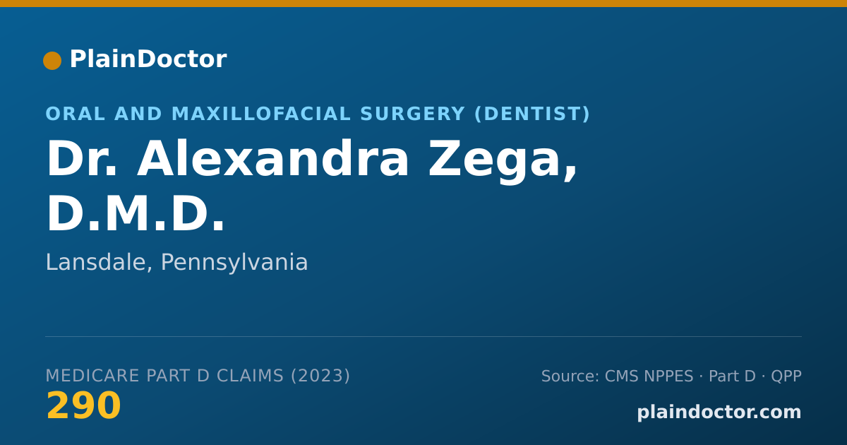 Shareable card for Alexandra Zega, D.M.D. - Oral and Maxillofacial Surgery (Dentist), Lansdale, PA