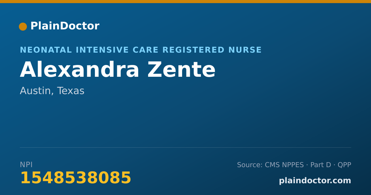 Shareable card for Alexandra Zente - Neonatal Intensive Care Registered Nurse, Austin, TX