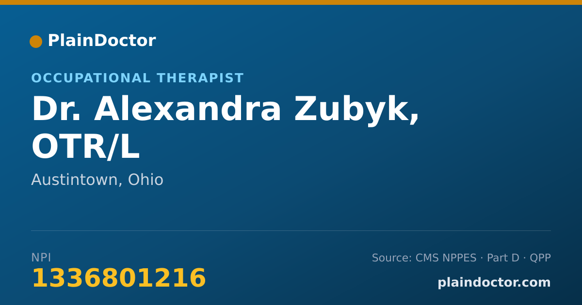 Shareable card for Alexandra Zubyk, OTR/L - Occupational Therapist, Austintown, OH