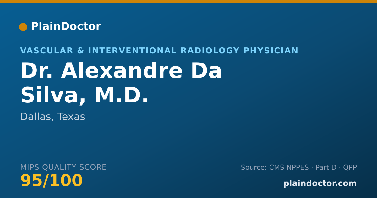 Shareable card for Alexandre Da Silva, M.D. - Vascular & Interventional Radiology Physician, Dallas, TX