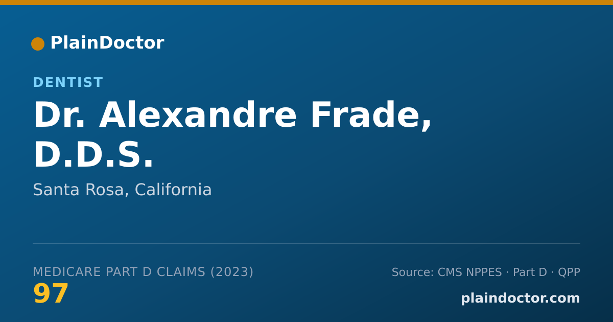 Shareable card for Alexandre Frade, D.D.S. - Dentist, Santa Rosa, CA