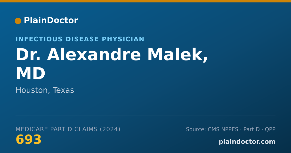 Shareable card for Alexandre Malek, MD - Infectious Disease Physician, Houston, TX