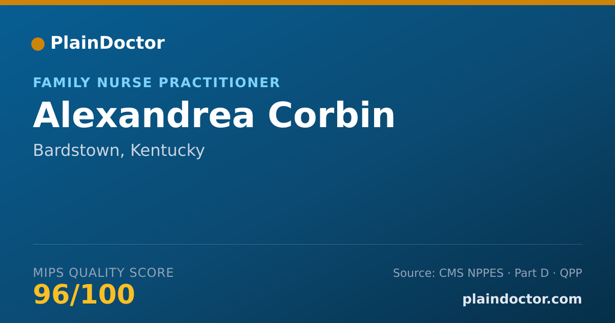Shareable card for Alexandrea Corbin - Family Nurse Practitioner, Bardstown, KY