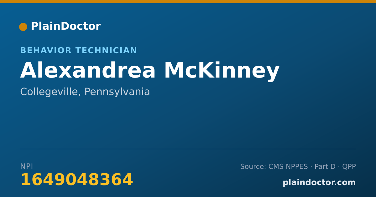 Shareable card for Alexandrea McKinney - Behavior Technician, Collegeville, PA