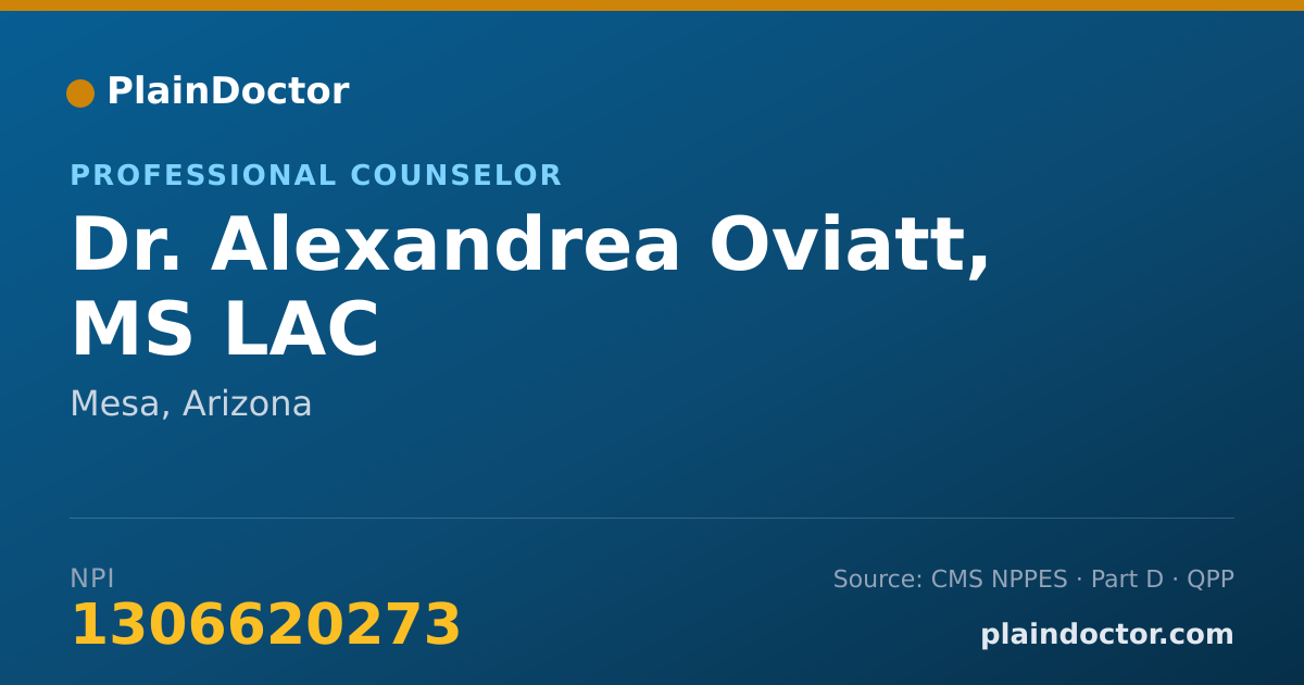 Shareable card for Alexandrea Oviatt, MS LAC - Professional Counselor, Mesa, AZ