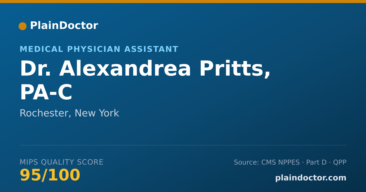 Shareable card for Alexandrea Pritts, PA-C - Medical Physician Assistant, Rochester, NY