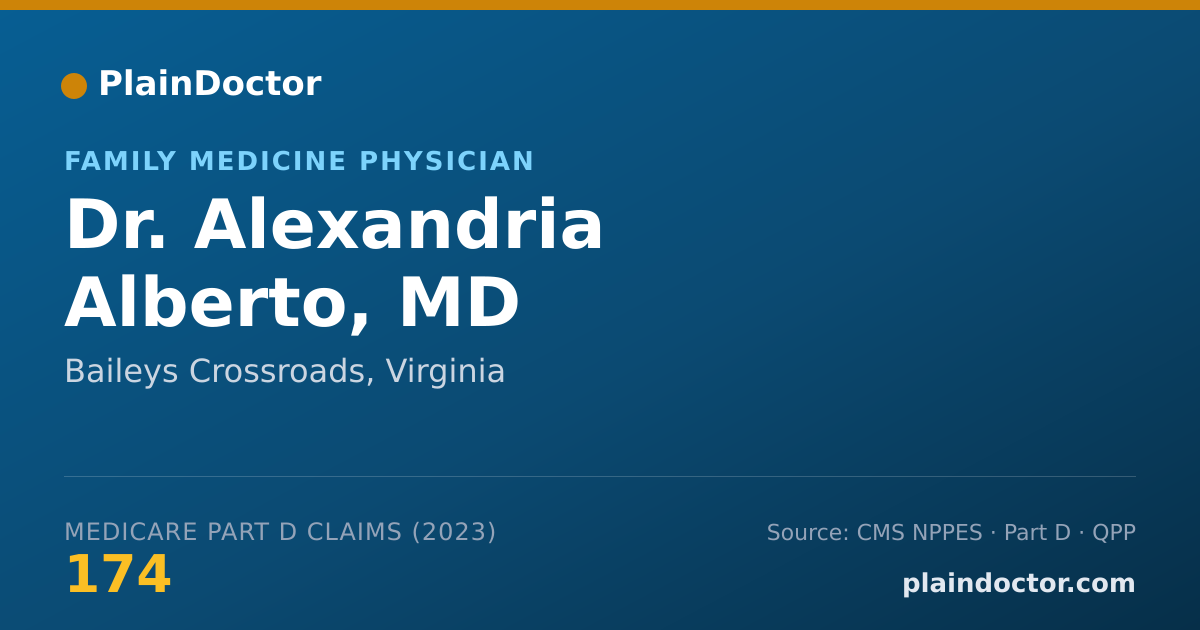 Shareable card for Alexandria Alberto, MD - Family Medicine Physician, Baileys Crossroads, VA