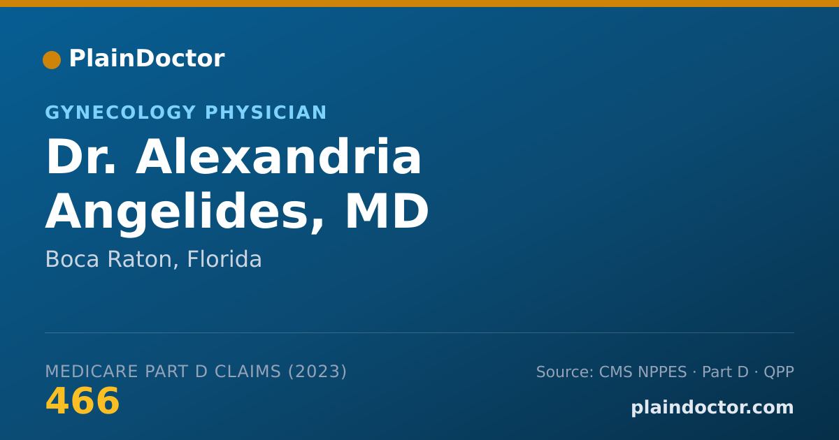 Shareable card for Alexandria Angelides, MD - Gynecology Physician, Boca Raton, FL