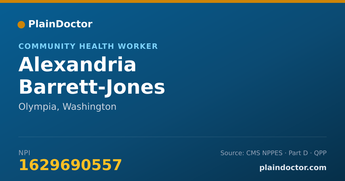 Shareable card for Alexandria Barrett-Jones - Community Health Worker, Olympia, WA