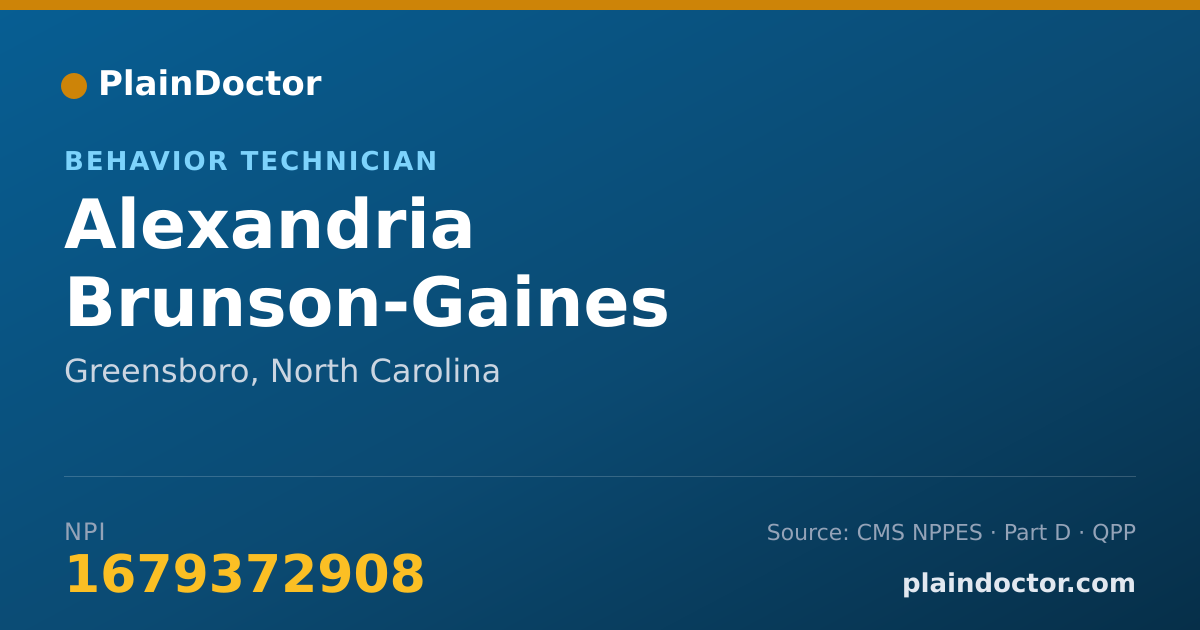 Shareable card for Alexandria Brunson-Gaines - Behavior Technician, Greensboro, NC