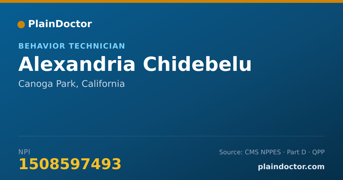 Shareable card for Alexandria Chidebelu - Behavior Technician, Canoga Park, CA