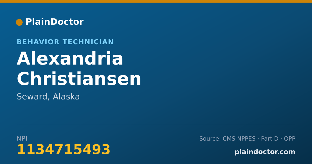 Shareable card for Alexandria Christiansen - Behavior Technician, Seward, AK