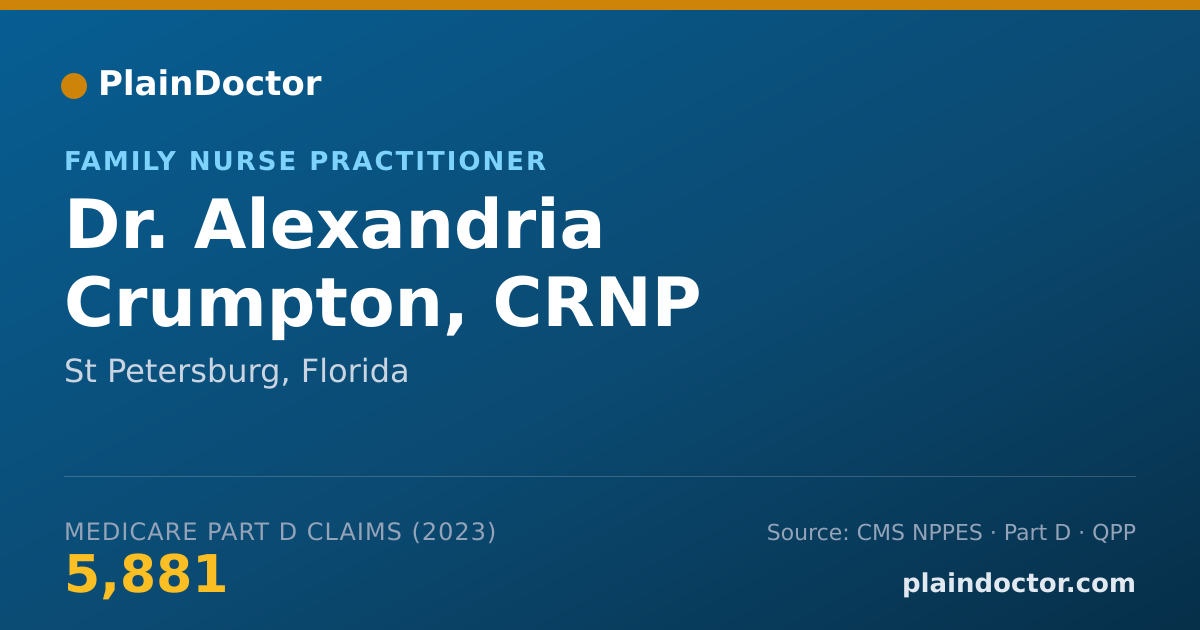 Shareable card for Alexandria Crumpton, CRNP - Family Nurse Practitioner, St Petersburg, FL