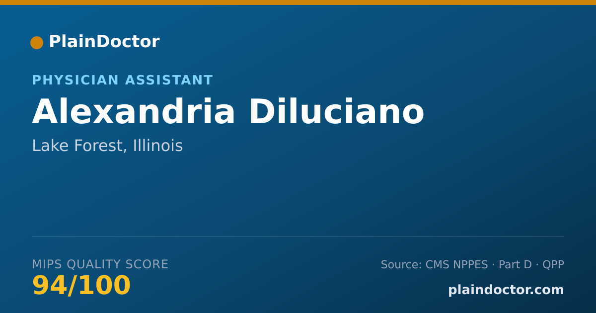 Shareable card for Alexandria Diluciano - Physician Assistant, Lake Forest, IL