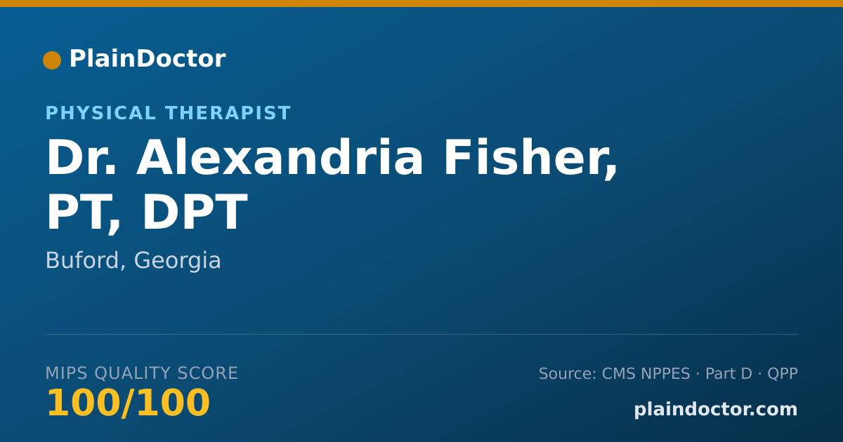 Shareable card for Alexandria Fisher, PT, DPT - Physical Therapist, Buford, GA