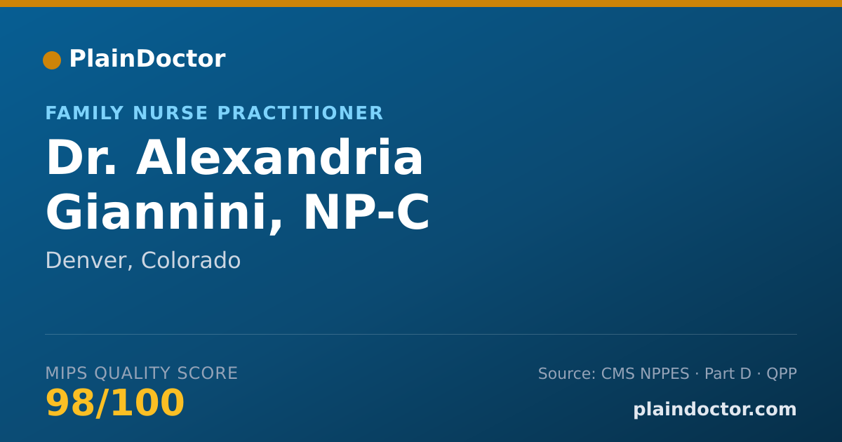 Shareable card for Alexandria Giannini, NP-C - Family Nurse Practitioner, Denver, CO