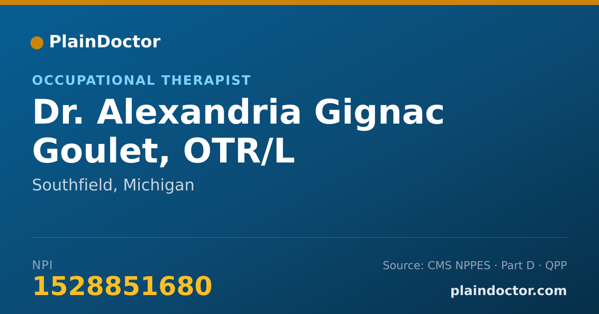 Shareable card for Alexandria Gignac Goulet, OTR/L - Occupational Therapist, Southfield, MI