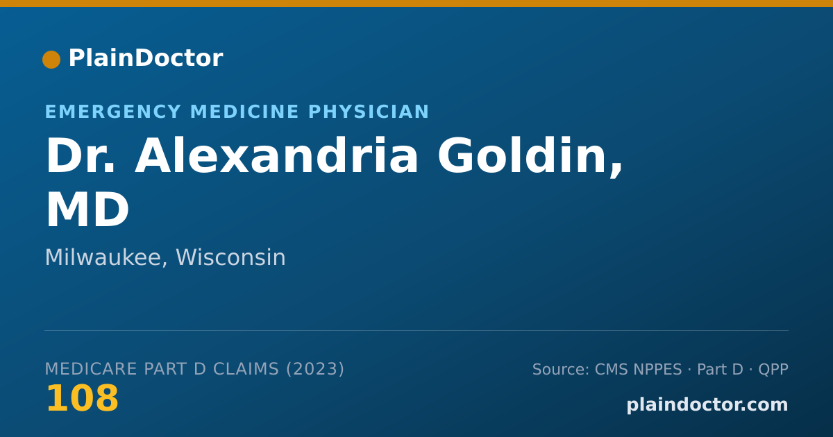 Shareable card for Alexandria Goldin, MD - Emergency Medicine Physician, Milwaukee, WI
