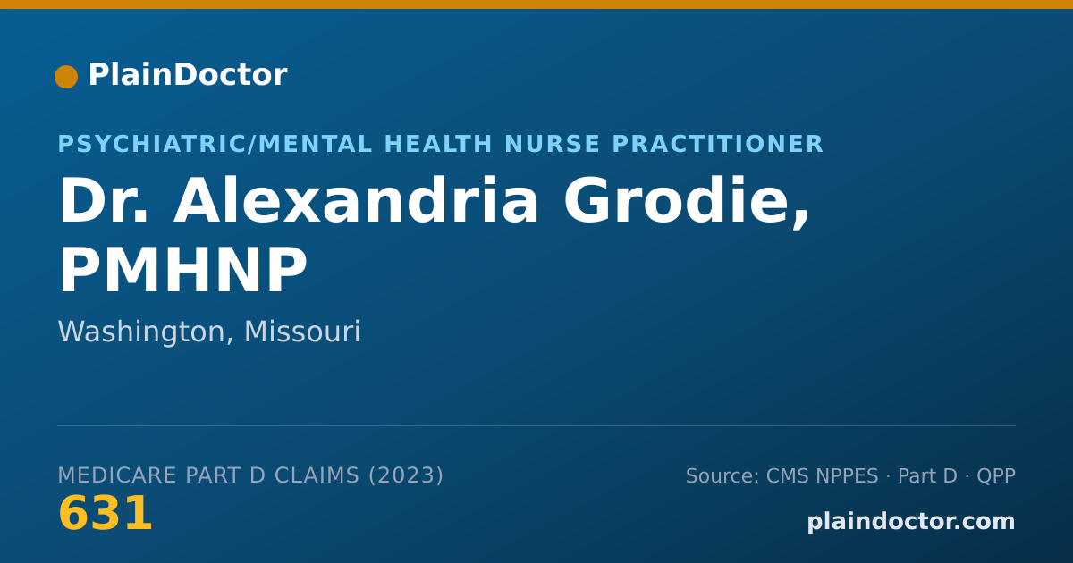 Shareable card for Alexandria Grodie, PMHNP - Psychiatric/Mental Health Nurse Practitioner, Washington, MO