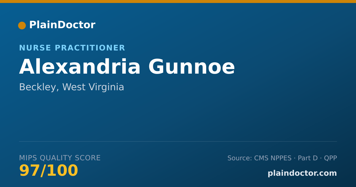 Shareable card for Alexandria Gunnoe - Nurse Practitioner, Beckley, WV