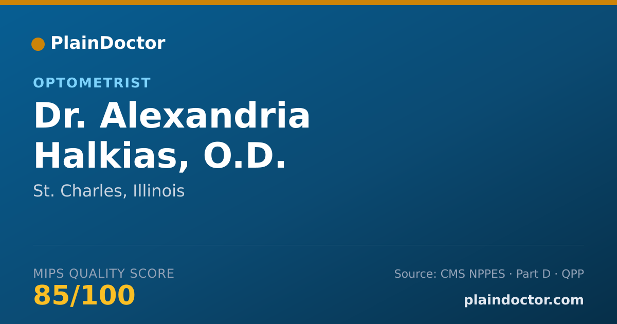 Shareable card for Alexandria Halkias, O.D. - Optometrist, St. Charles, IL