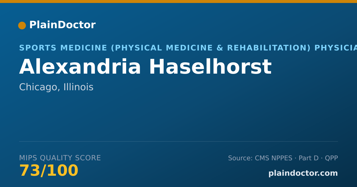 Shareable card for Alexandria Haselhorst - Sports Medicine (Physical Medicine & Rehabilitation) Physician, Chicago, IL