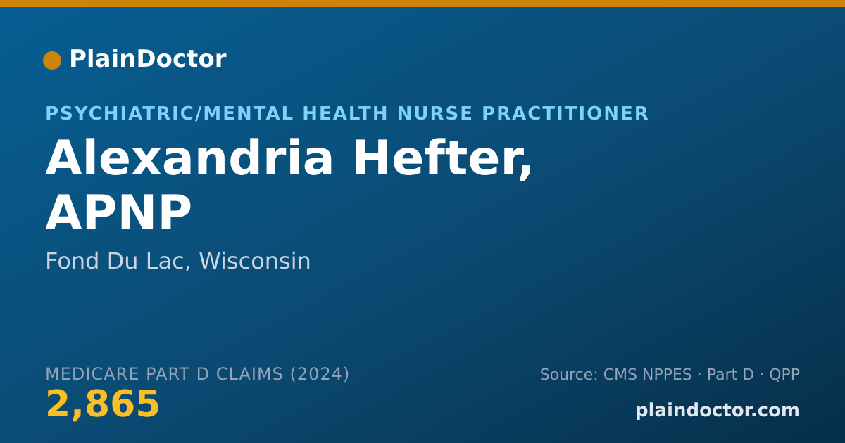 Shareable card for Alexandria Hefter, APNP - Psychiatric/Mental Health Nurse Practitioner, Fond Du Lac, WI