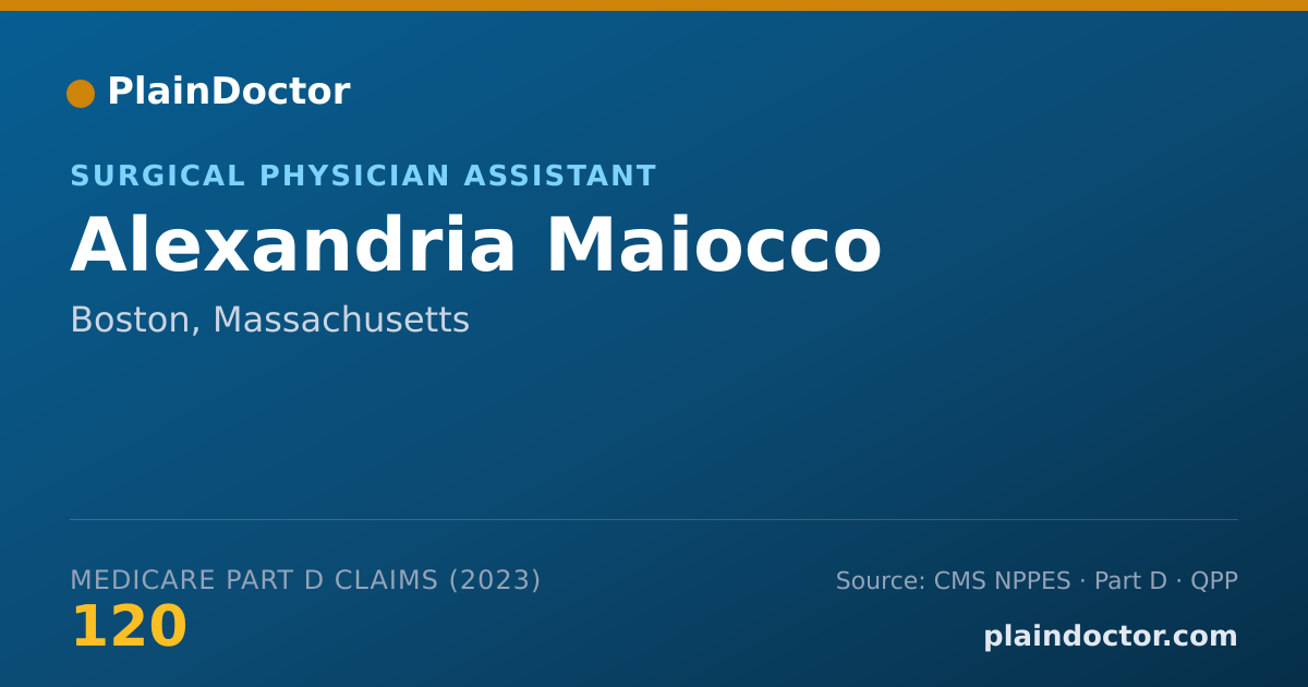 Shareable card for Alexandria Maiocco - Surgical Physician Assistant, Boston, MA