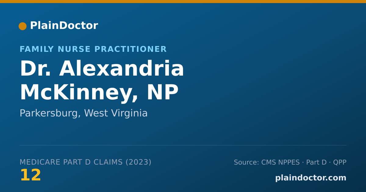 Shareable card for Alexandria McKinney, NP - Family Nurse Practitioner, Parkersburg, WV